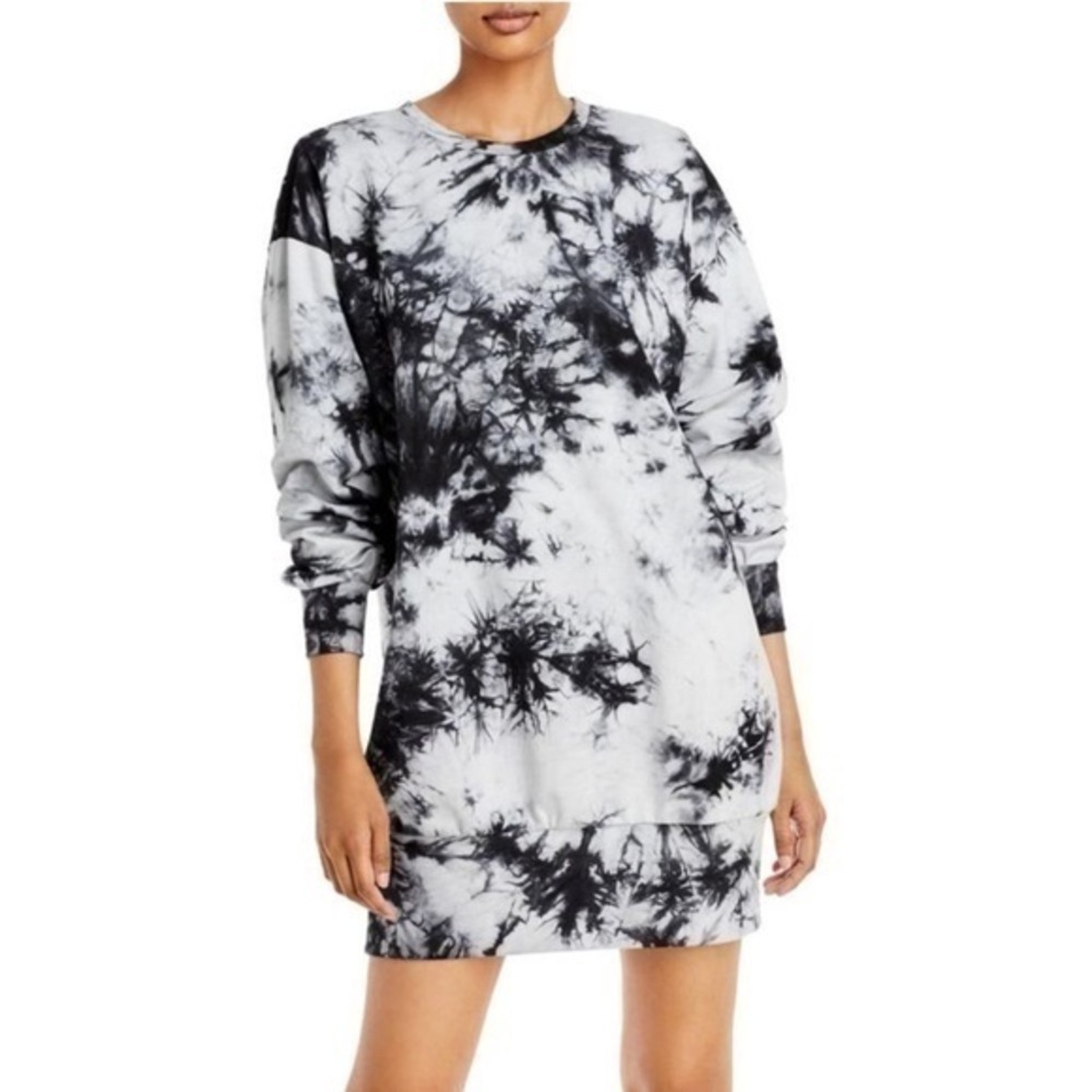 NWT‎ Aqua Tie Dye Pullover Long Sleeve T-Shirt Dress Cotton Size XS